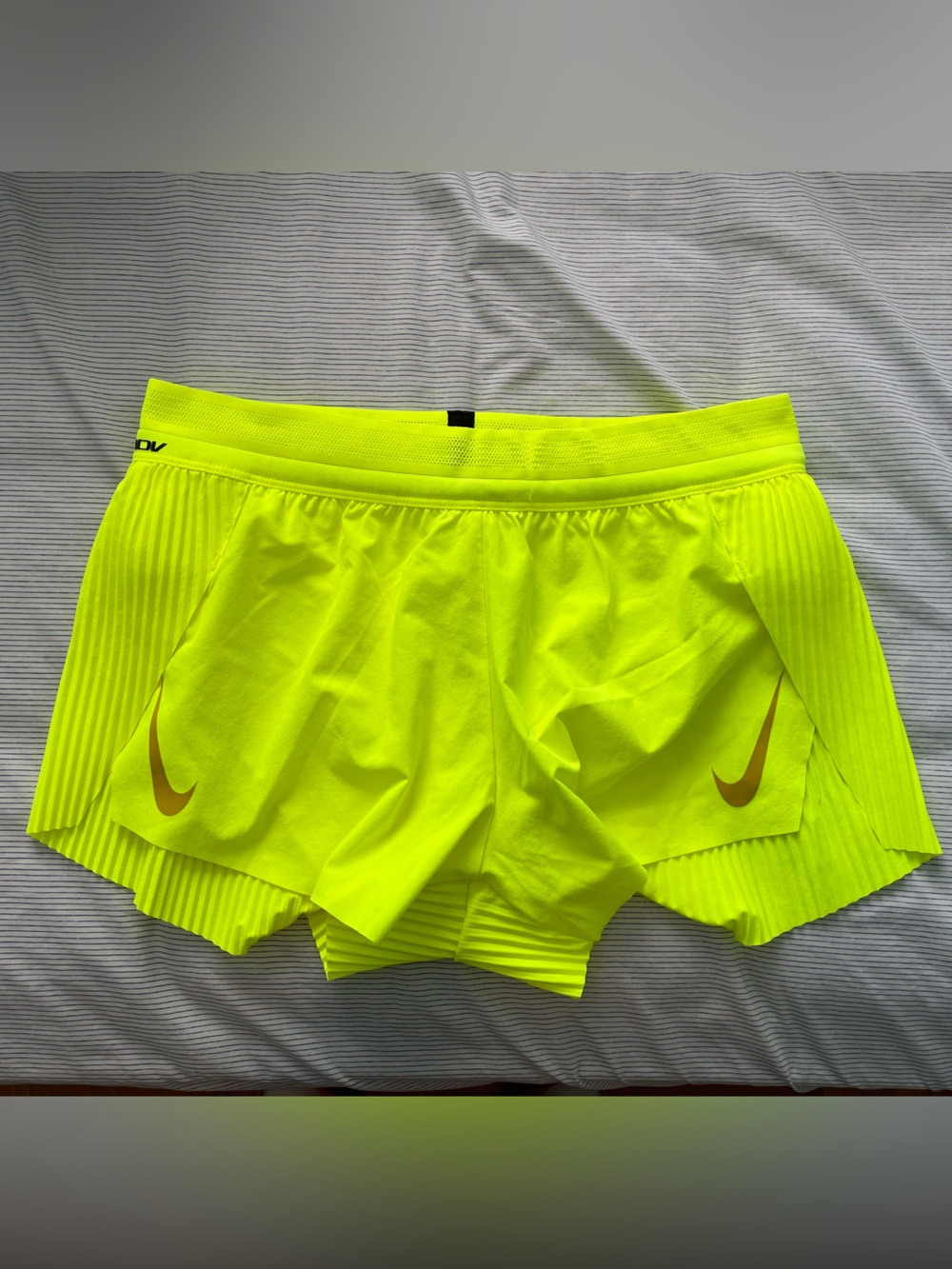 Nike Women's Neon Yellow Aeroswift Athletic Running Shorts (Never Worn)